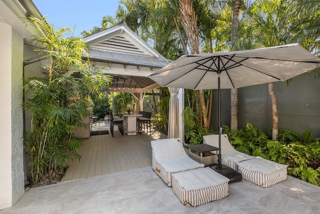 1511 S Street, Key West, FL 33040 - view of patio / terrace featuring outdoor dining area and a gazebo