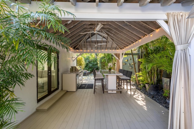 1511 S Street, Key West, FL 33040 - wooden deck featuring a gazebo and outdoor dining space