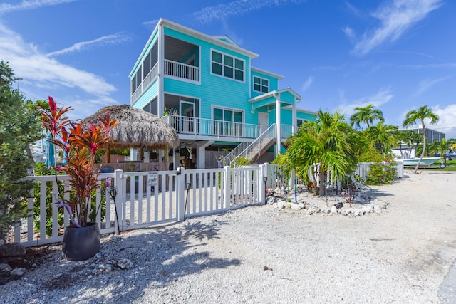 view of coastal inspired home