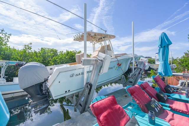 view of dock area