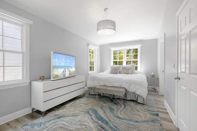 bedroom featuring light hardwood / wood-style floors