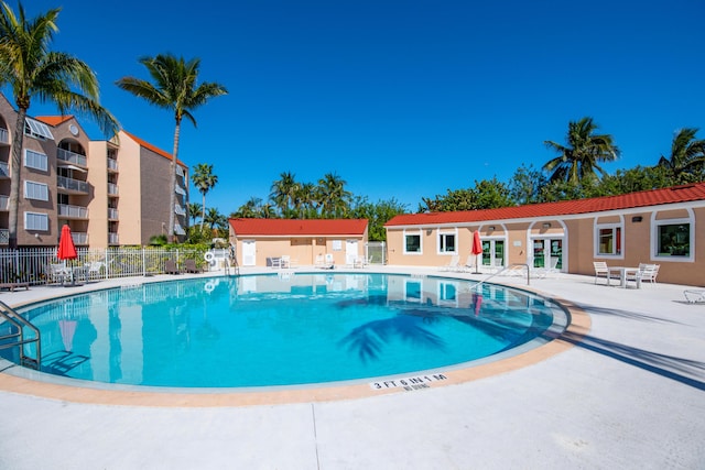 view of pool featuring a patio