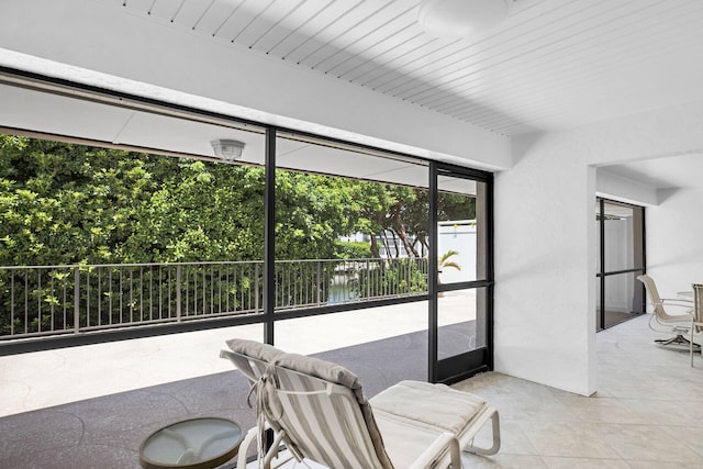 view of patio / terrace with a water view