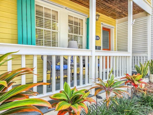 exterior space with covered porch