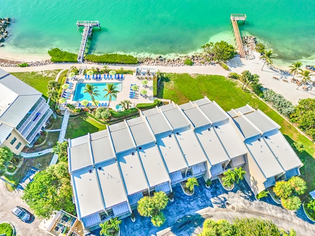 1133 W Ocean Dr Unit 2, Key Colony, FL 33051 - aerial view featuring a water view