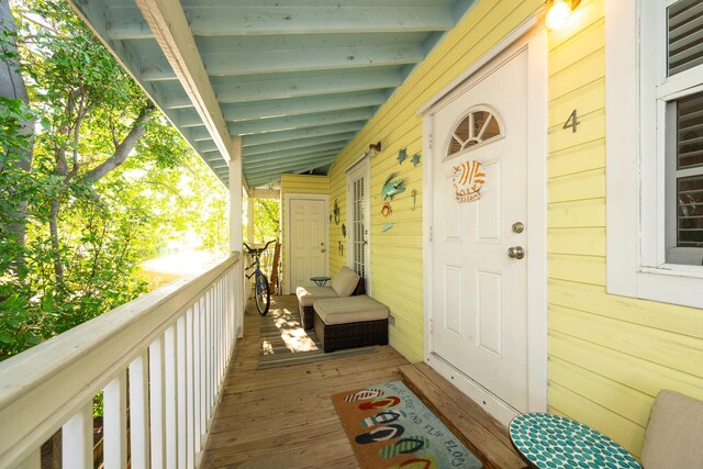 exterior space featuring covered porch