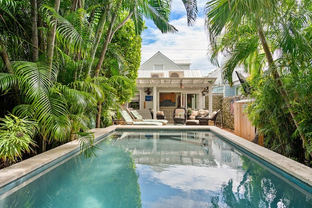 view of pool featuring an outdoor hangout area