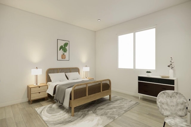 bedroom featuring light hardwood / wood-style floors