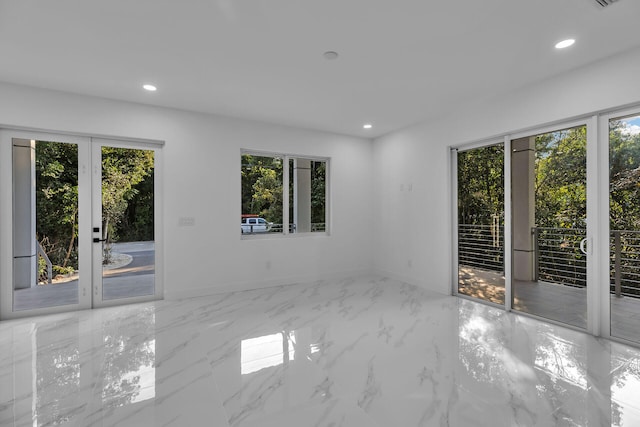 spare room with french doors