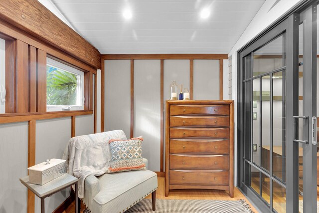 living area featuring light hardwood / wood-style floors