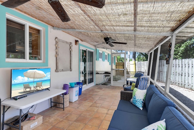 634 Ponce De Leon Blvd, Key Largo, FL 33037 - view of patio featuring a ceiling fan and an outdoor living space