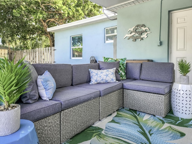 view of patio featuring an outdoor living space