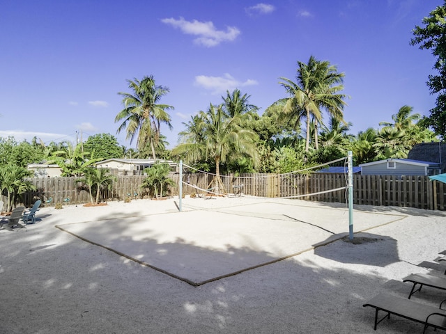 view of patio / terrace featuring volleyball court