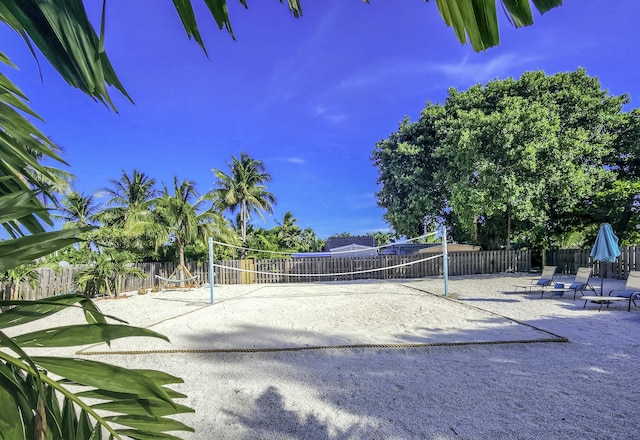 view of property's community featuring volleyball court