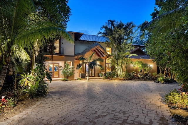 view of front of house featuring french doors