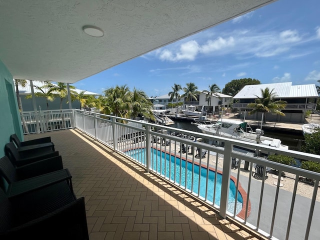 balcony with a water view