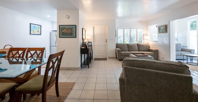 view of tiled living room