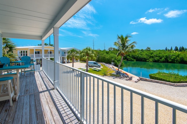 balcony with a water view