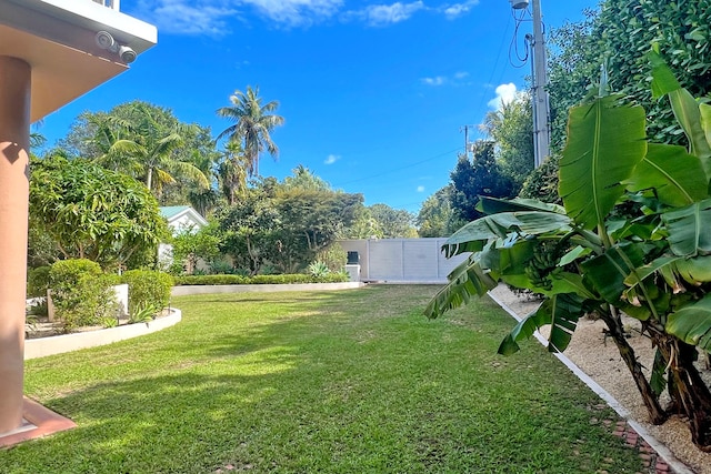 view of yard with fence