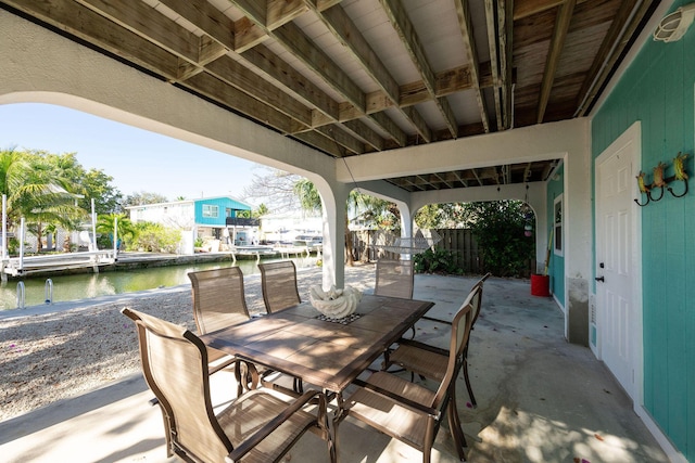 22738 Blackbeard Ln, Cudjoe, FL 33042 - view of patio featuring a water view and outdoor dining space