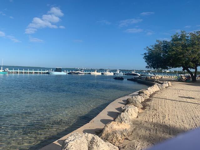 view of water feature with a view of the beach