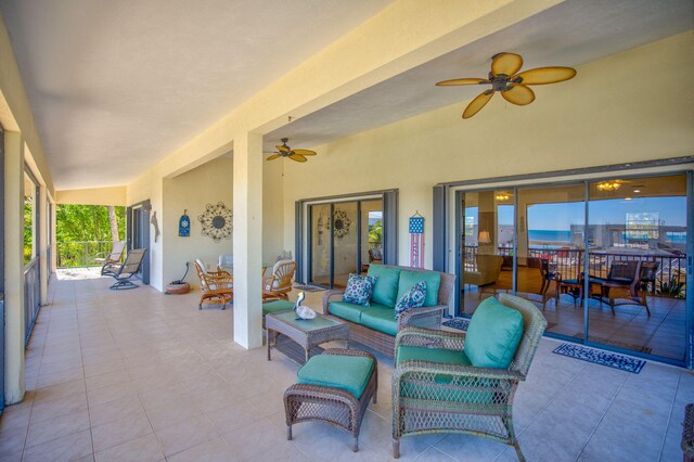 view of patio / terrace with outdoor lounge area and ceiling fan