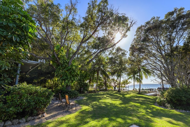 view of yard featuring a water view