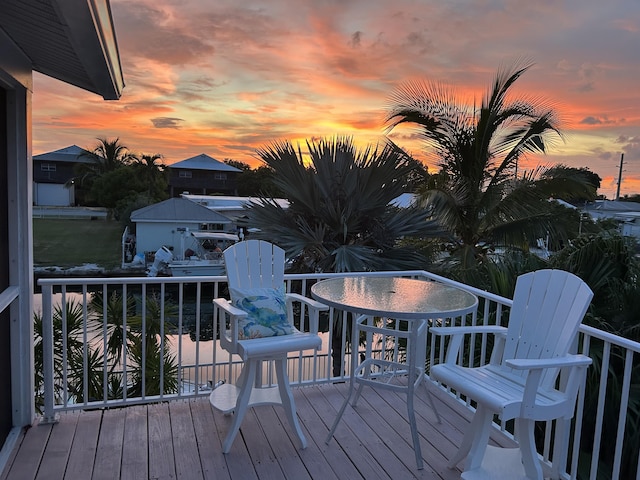 view of deck at dusk