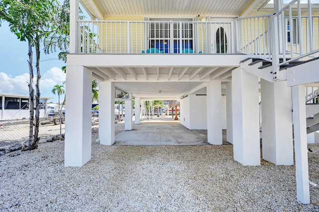 exterior space with a carport