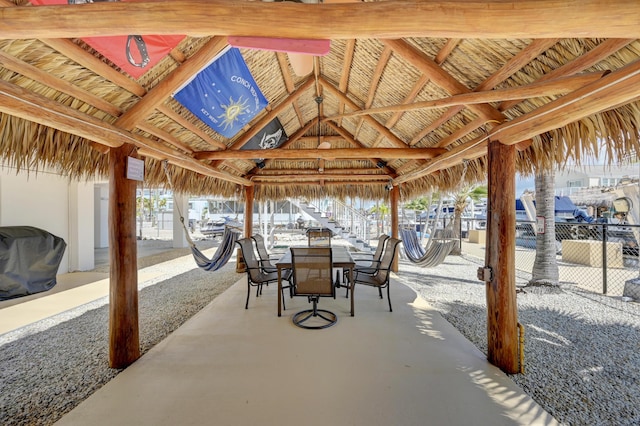 view of patio / terrace featuring a gazebo