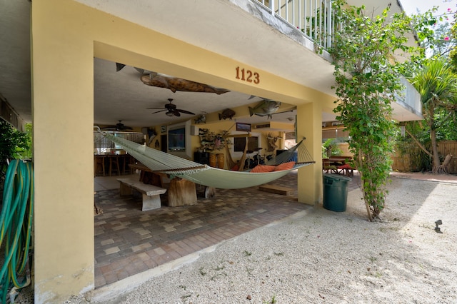 view of patio / terrace with ceiling fan