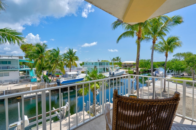 balcony with a water view