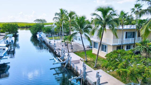 exterior space featuring a water view