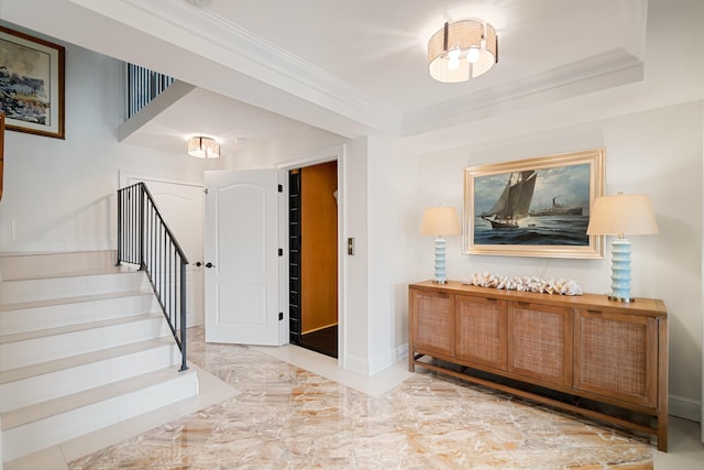 entryway with ornamental molding