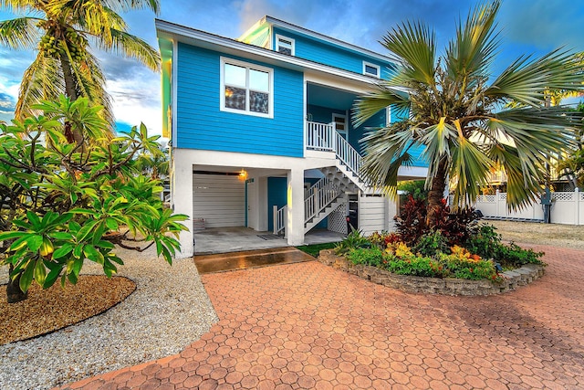 view of raised beach house