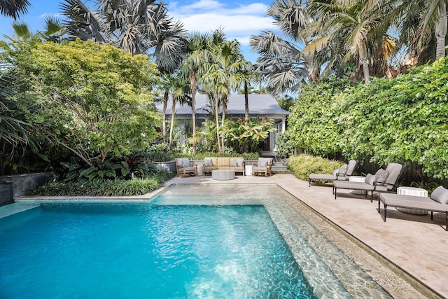 1109 Fleming St, Key West, FL 33040 - outdoor pool with an outdoor hangout area and a patio