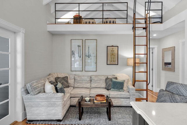 1109 Fleming St, Key West, FL 33040 - living area with a high ceiling and wood finished floors