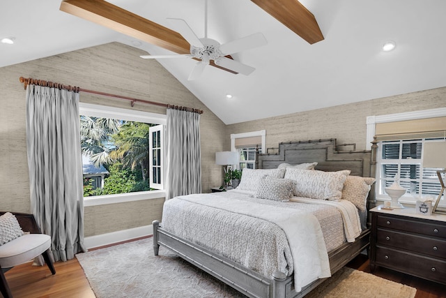 1109 Fleming St, Key West, FL 33040 - bedroom with wood finished floors, baseboards, recessed lighting, and a ceiling fan