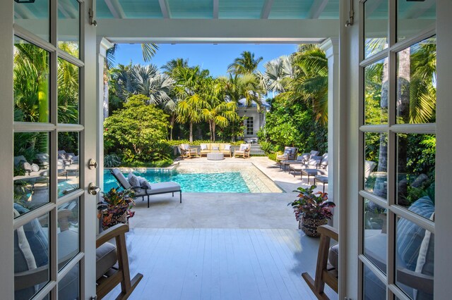 1109 Fleming St, Key West, FL 33040 - outdoor pool featuring an outdoor hangout area and a patio