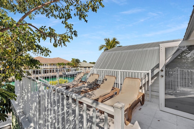 view of patio / terrace featuring a fenced in pool