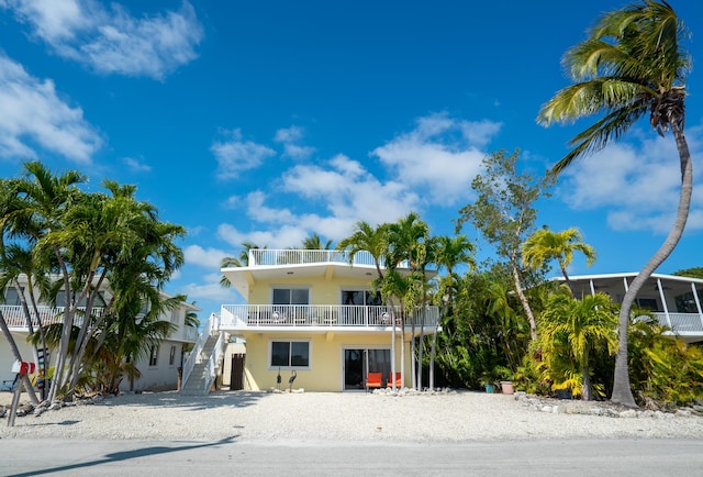 beach home with a balcony