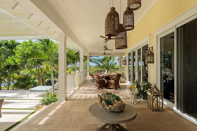 view of patio / terrace with ceiling fan