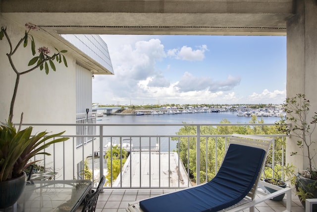 balcony with a water view