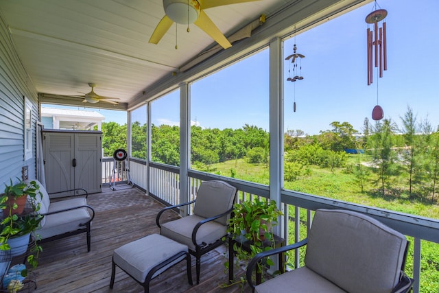 480 E 105th Street Ocean St, Marathon, FL 33050 - wooden terrace featuring ceiling fan