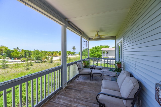 480 E 105th Street Ocean St, Marathon, FL 33050 - wooden deck featuring ceiling fan