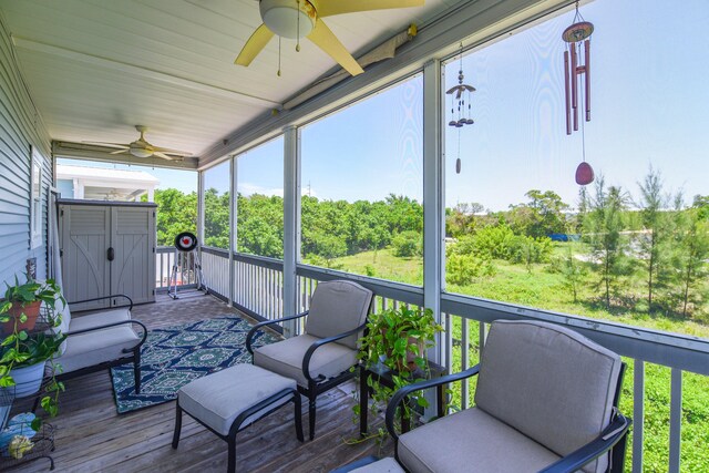 480 E 105th Street Ocean St, Marathon, FL 33050 - sunroom with a ceiling fan