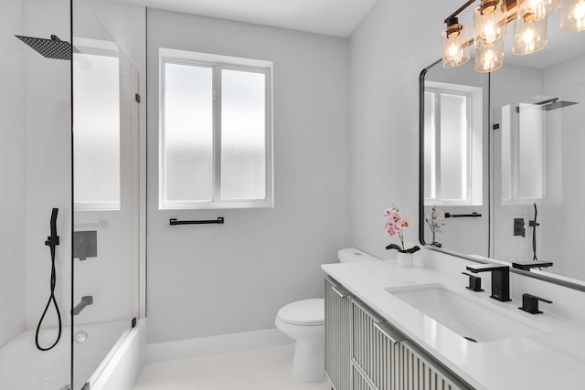68 Coral Way, Key Largo, FL 33037 - bathroom with vanity, washtub / shower combination, and a chandelier