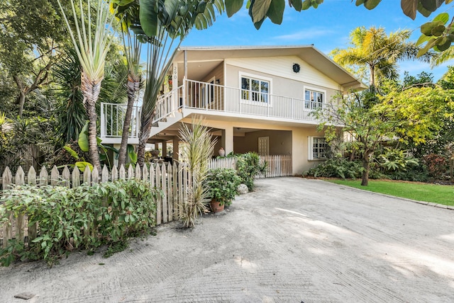 view of raised beach house