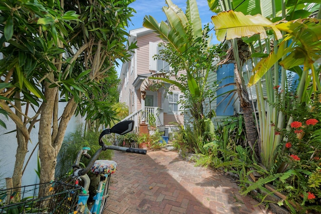 view of patio featuring fence