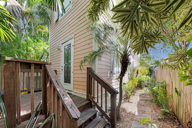 wooden terrace with fence